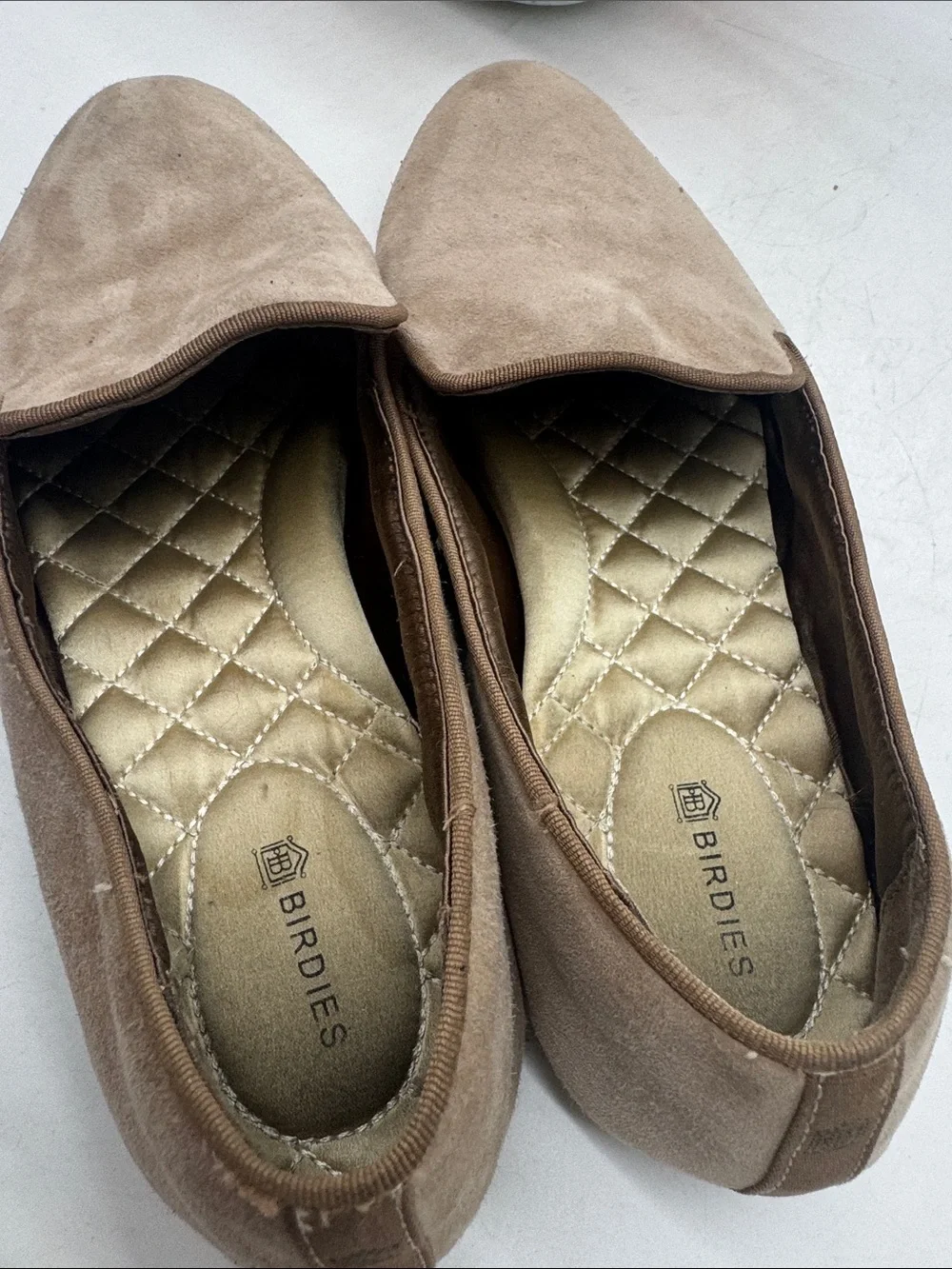 Birdies Slip-On Suede Loafers in Taupe MCL10137